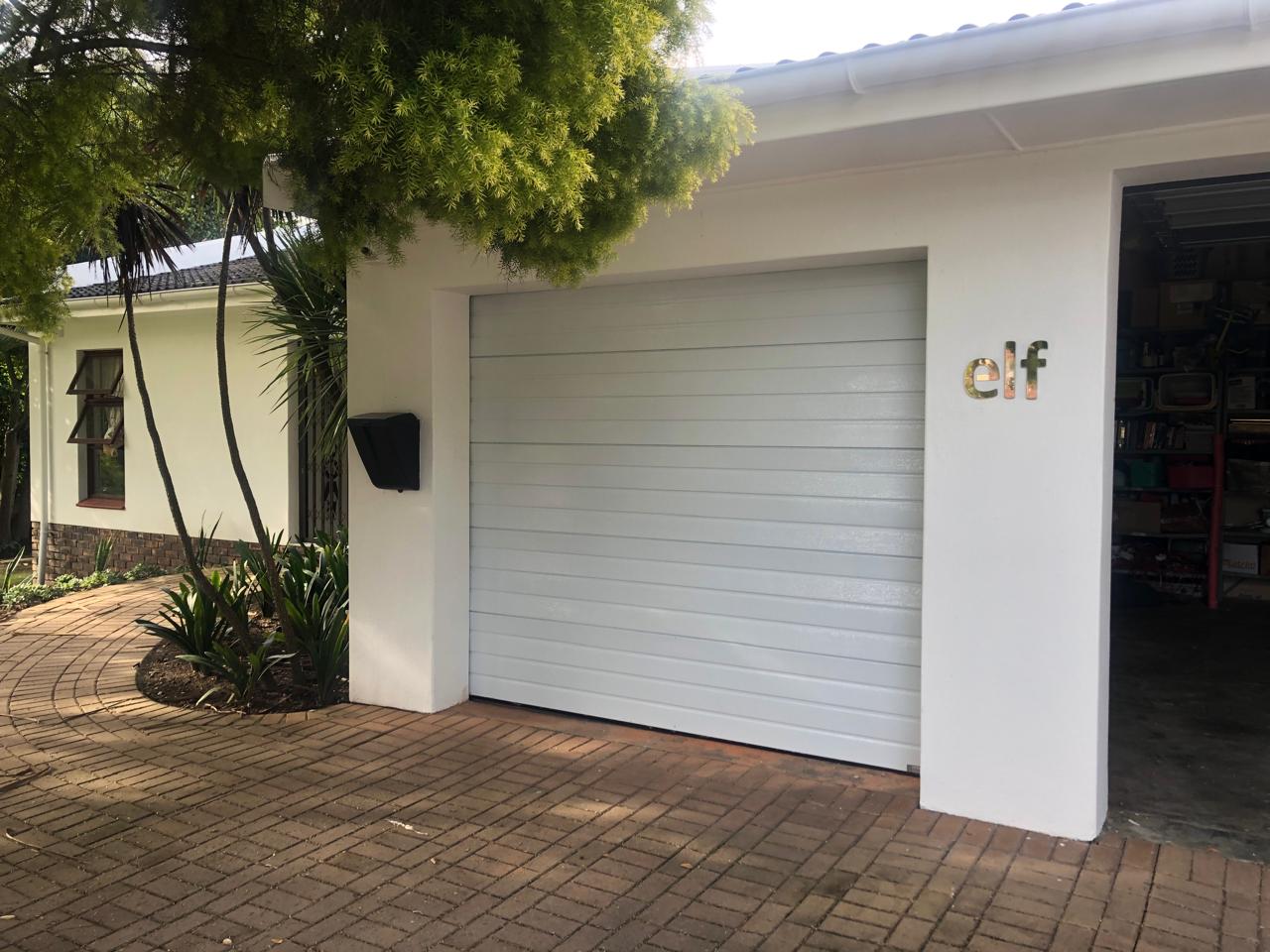 Single white sectional garage door